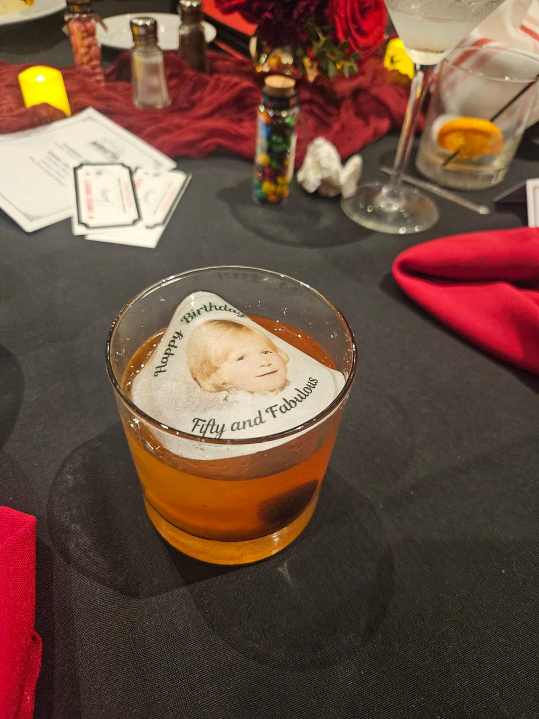 Customer photo review of Personalized Edible Monogram Drink Toppers - Custom Cocktail Garnishes