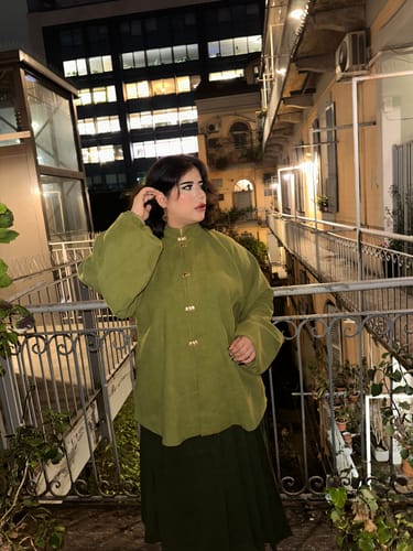 Customer photo review of Sen Lin 森林 Forest Fairy Modernized Ming Dynasty Liling Top & Easy-Wear Mamian Set