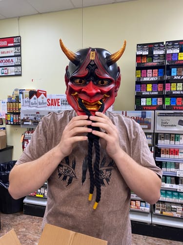 Customer photo review of Handcrafted Hannya Mask