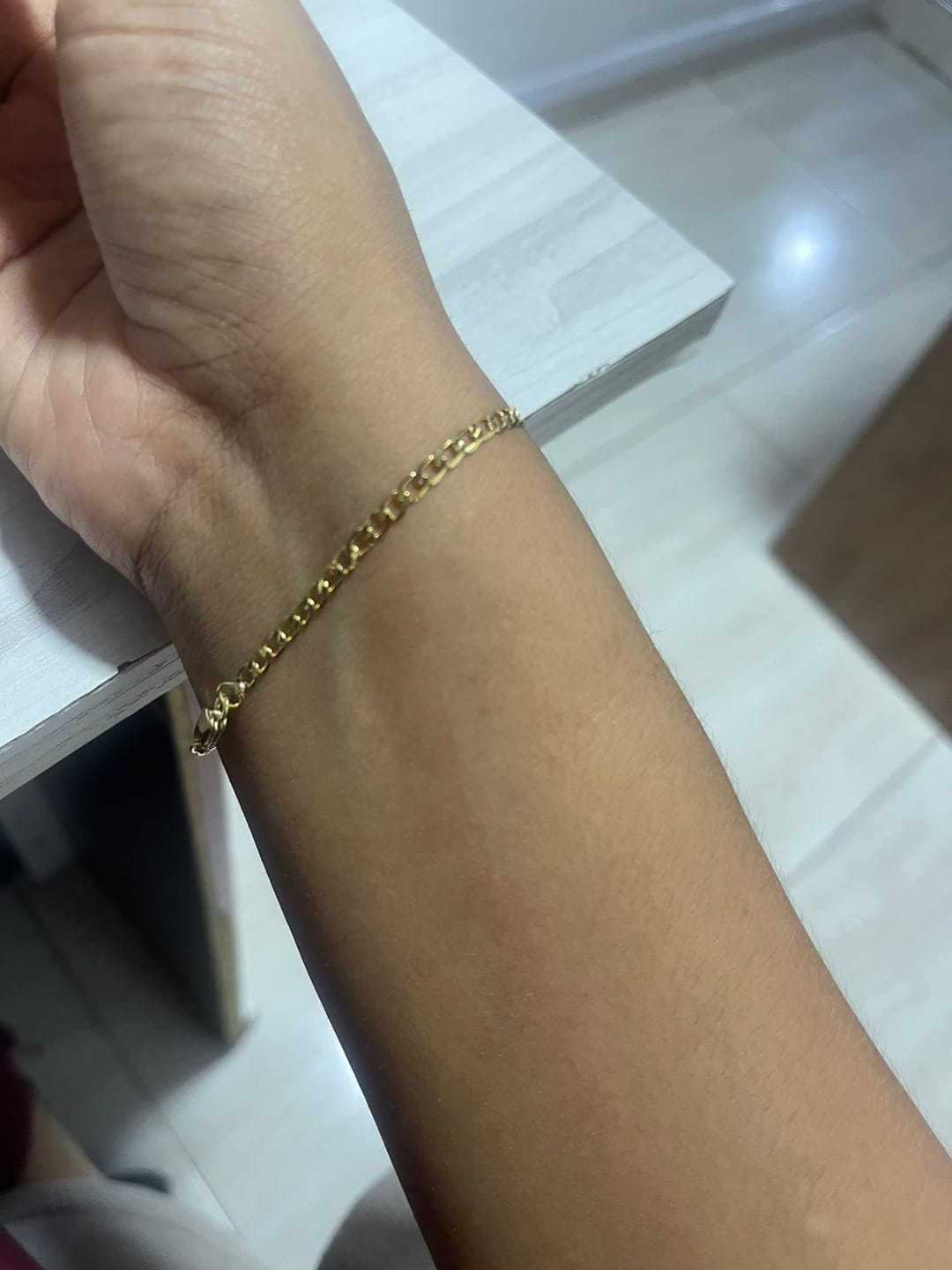 Customer photo review of Pulseras Eslabón Plano en Oro laminado 18k Para Pareja