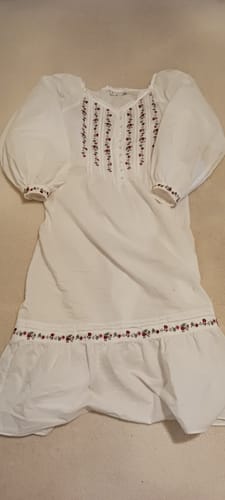 Customer photo review of The "Noelle" Iconic White Embroidered Rosevine Cotton Lawn Nightgown