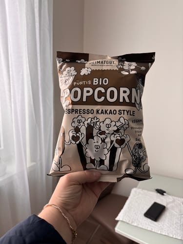 Customer photo review of Püntis BIO Popcorn Espresso Kakao Style