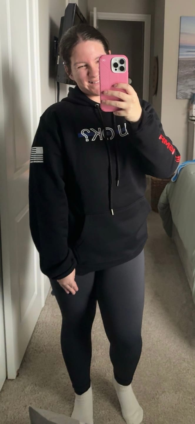 Customer photo review of Stigma-Breaking Hoodie- Blue Line