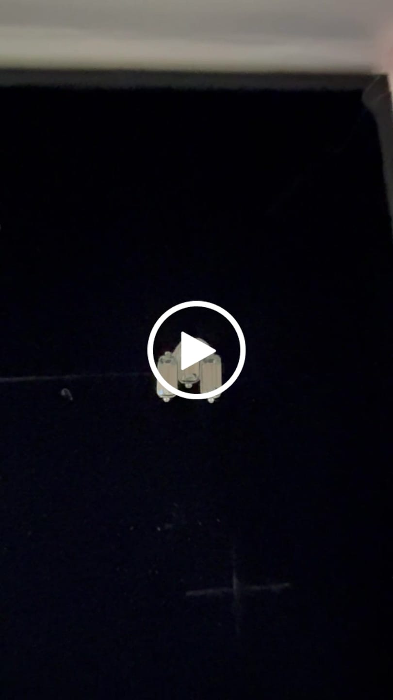 Customer video review of Jovie 18k White Gold Plated 3-Stone Stud Earrings with Swarovski Crystals