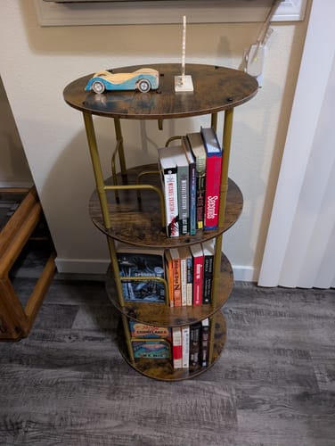 Customer photo review of Flycity 3-5 Tier Rotating Bookshelf With 360° Spinning Display