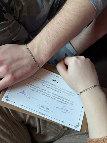Customer photo review of Tilumé. Sada permanentých náramkov