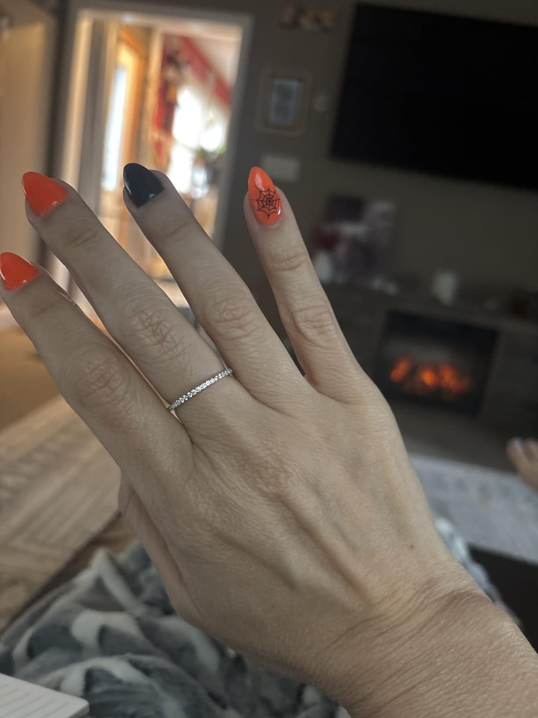 Customer photo review of Rodiffy Moissanite 0.5 Ct Yellow Gold  Full Eternity Thin Wedding Band For Women