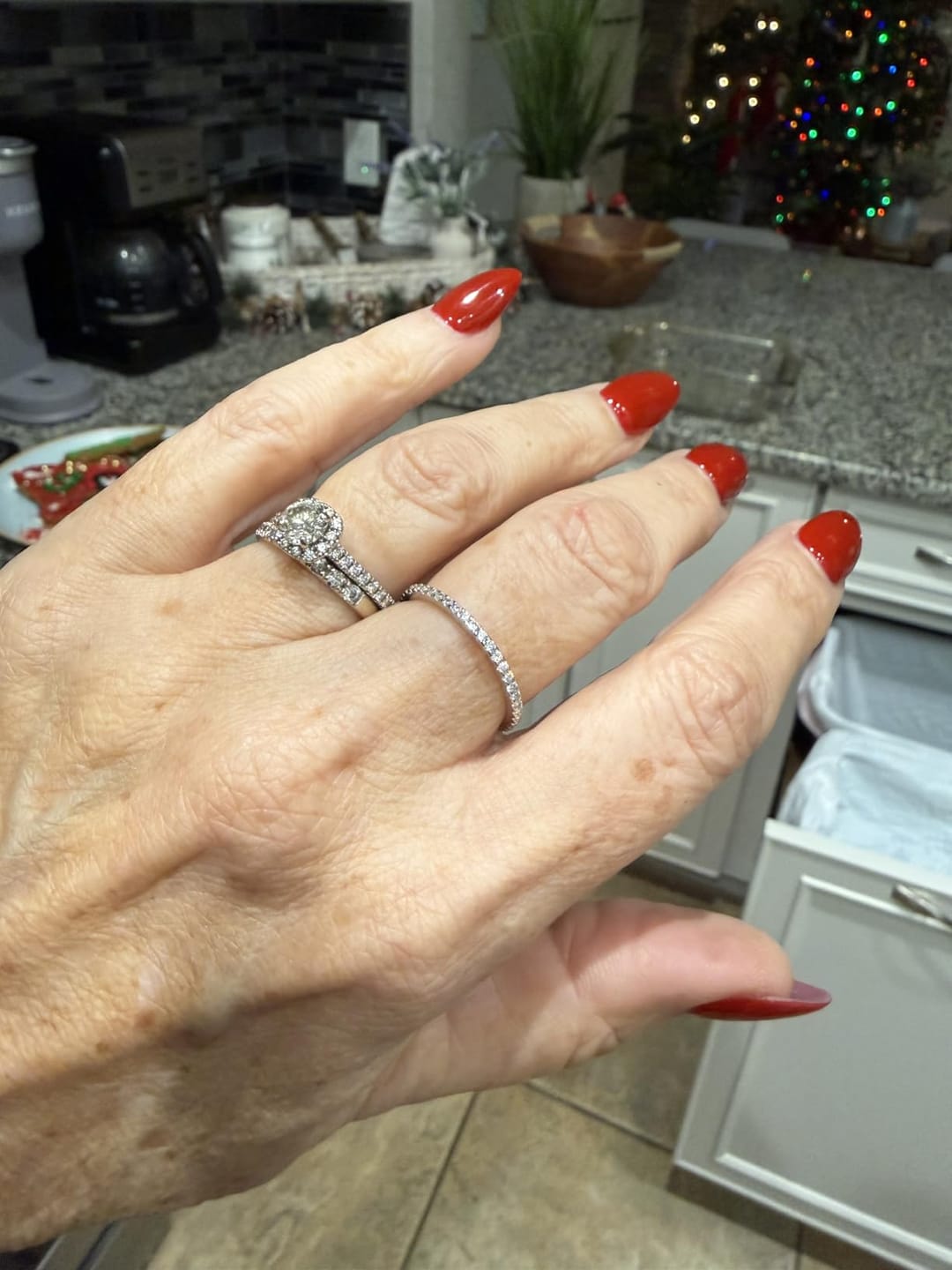 Customer photo review of Rodiffy Moissanite 0.5 Ct Full Eternity Thin Wedding Band For Women