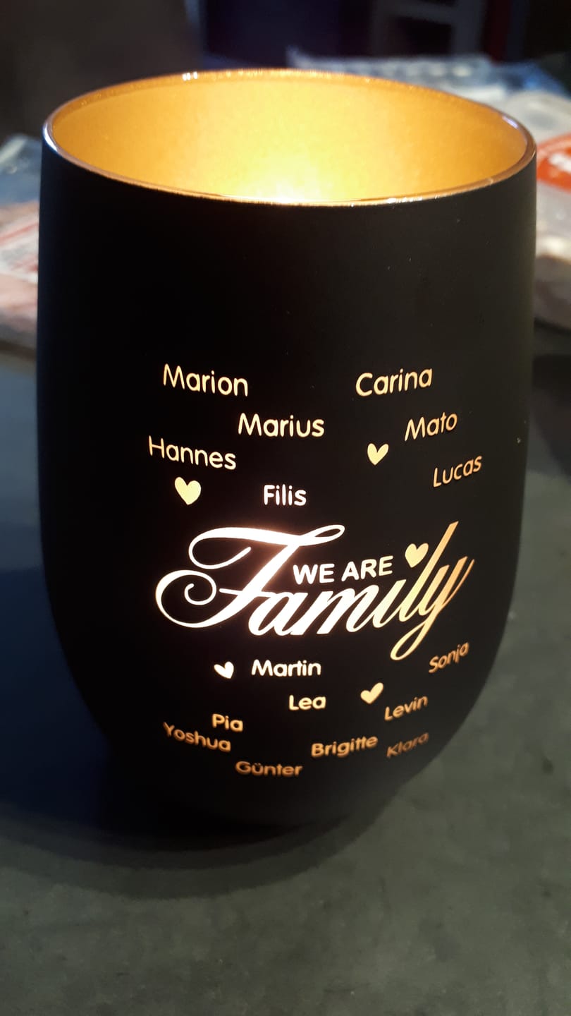 Customer photo review of We are Family - Familien-Windlicht