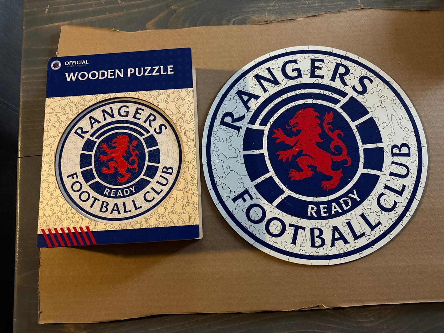 Customer photo review of Glasgow Rangers FC® Logo - Wooden Puzzle