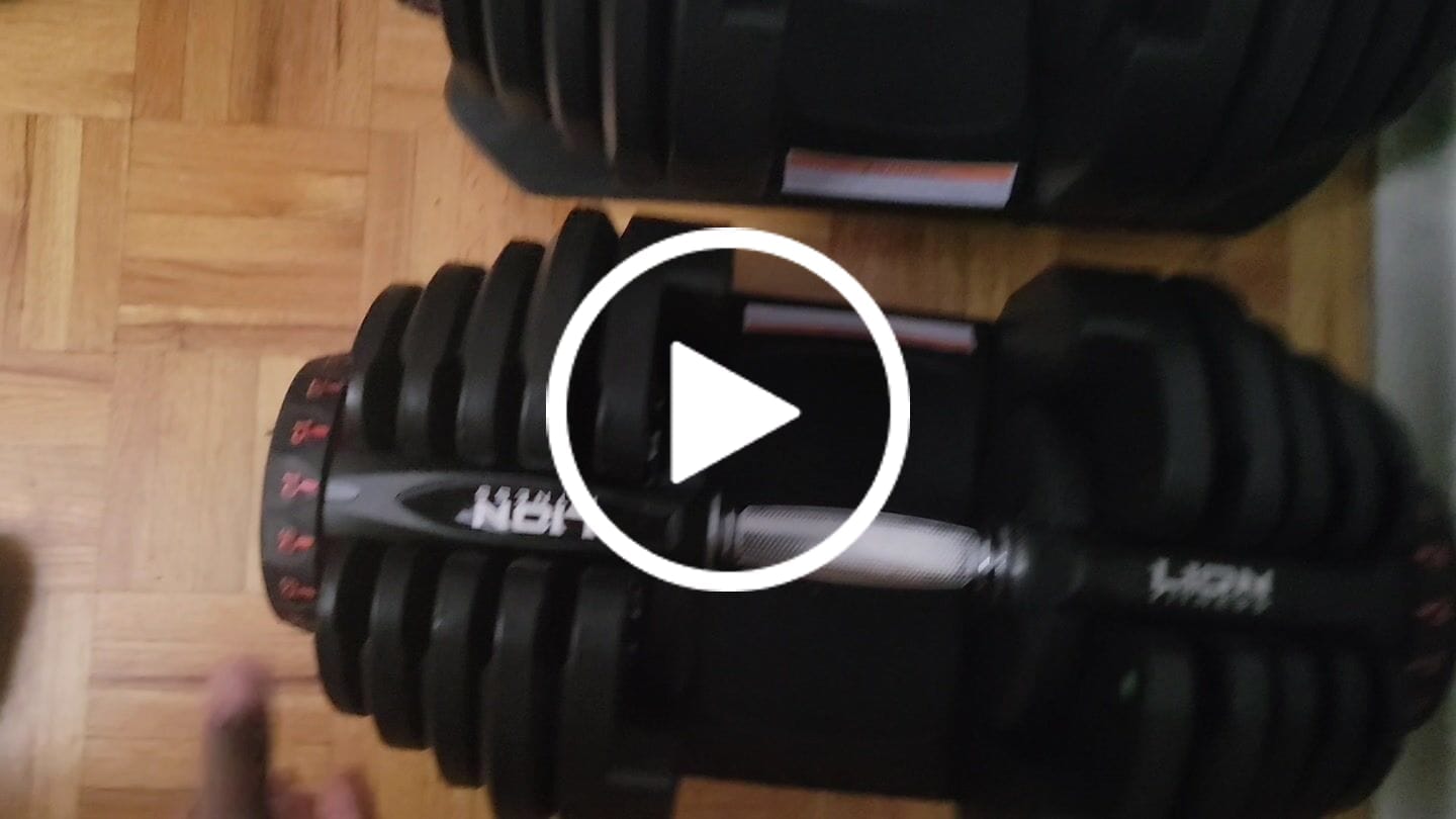 Customer video review of Ensemble de 2 Haltères Ajustables (10 à 90lb)