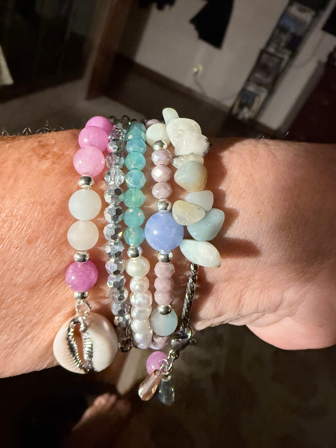 Customer photo review of Seaside Dreams Stretch Apple Watch Strap