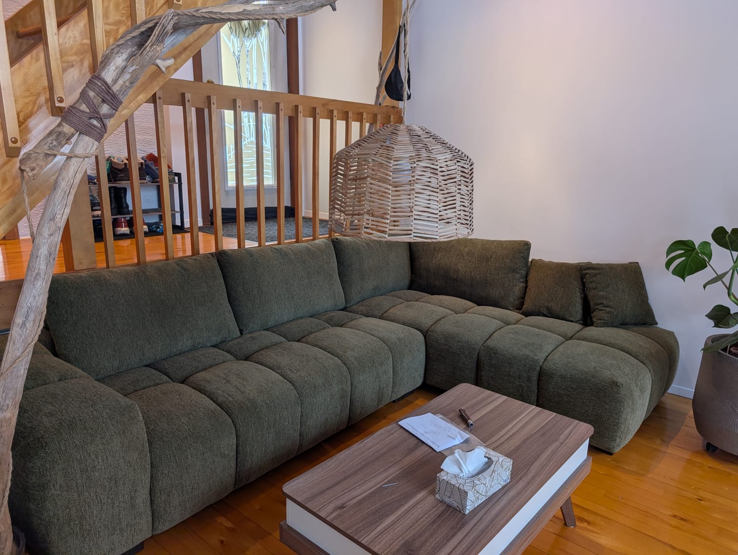 Customer photo review of OLIVIA - Sofa sectionnel 120" vert forêt