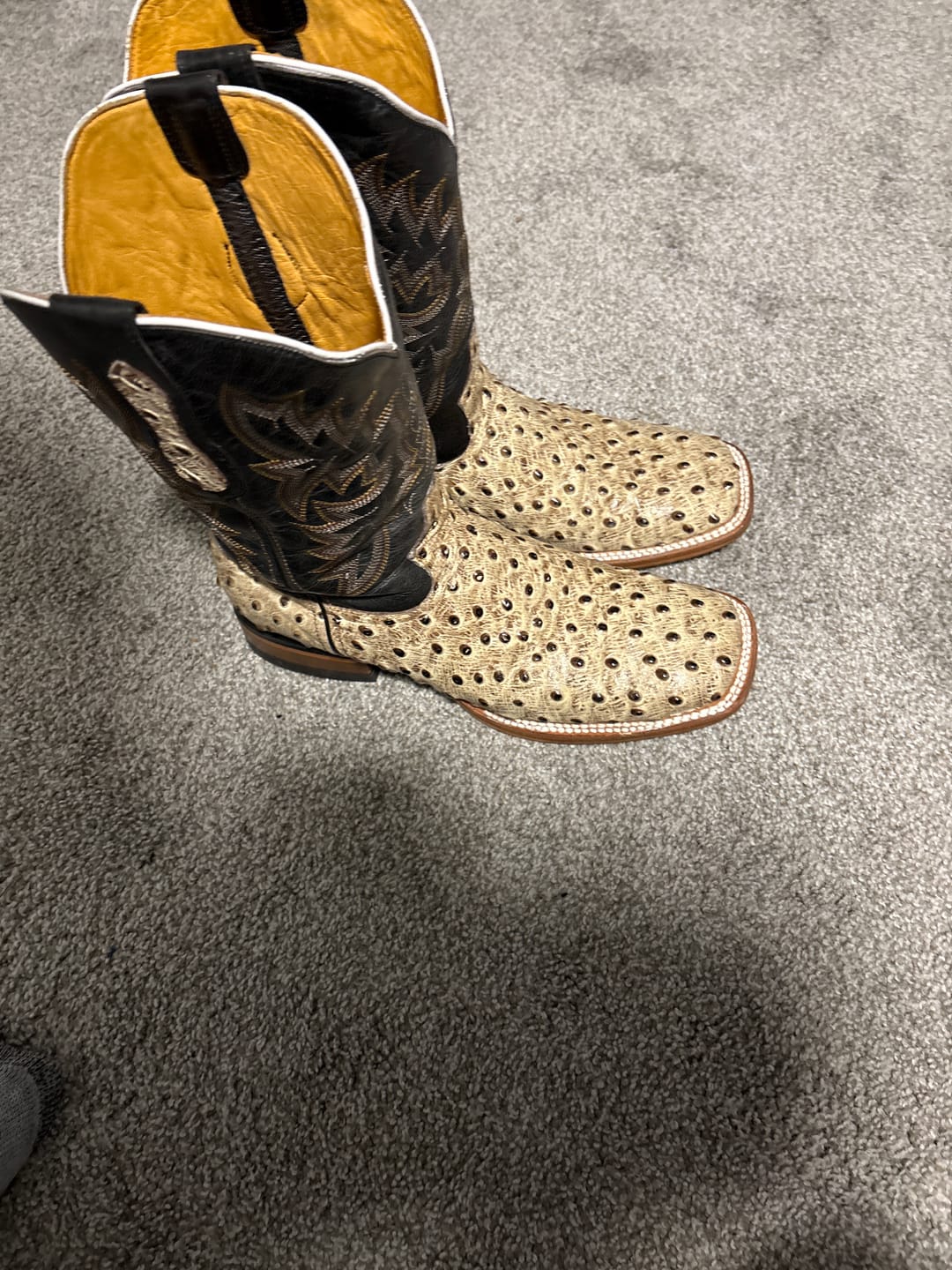 Customer photo review of Cowboy Boot Ostrich Desert