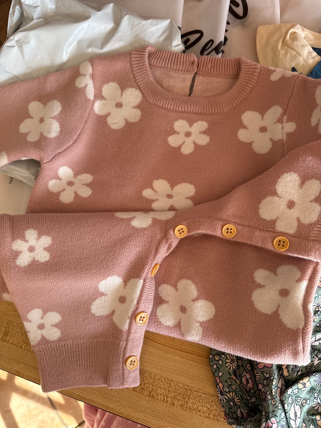 Customer photo review of Pink Floral Knitted Jumpsuit