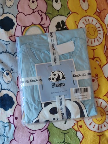 Customer photo review of Camisola Pandinha Azul