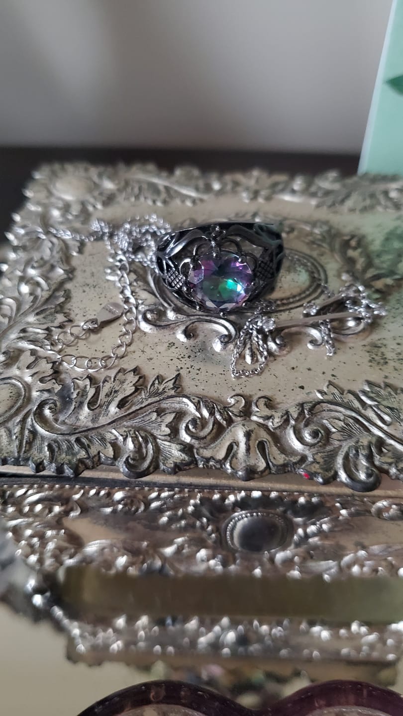 Customer photo review of Mystic Rainbow Cubic Zirconia Ring