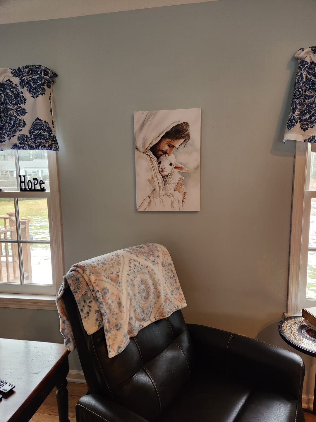 Customer photo review of Jesus Holding the Lost Lamb – Good Shepherd Christian Wall Art Canvas