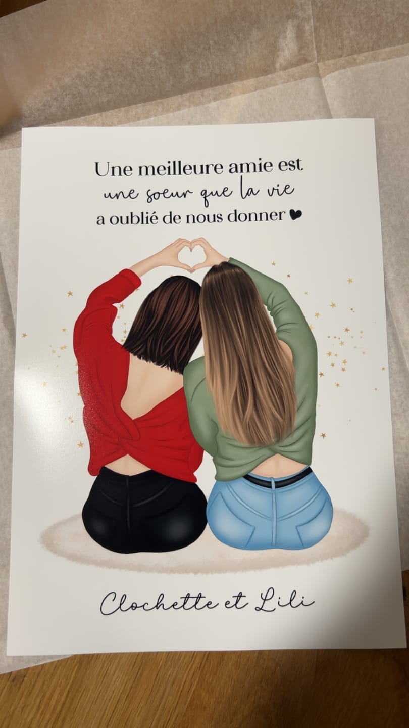 Customer photo review of Affiche Personnalisée - Meilleures Amies