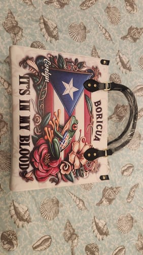 Customer photo review of Boricua It's In My Blood - Personalized Leather Handbag - BOR01