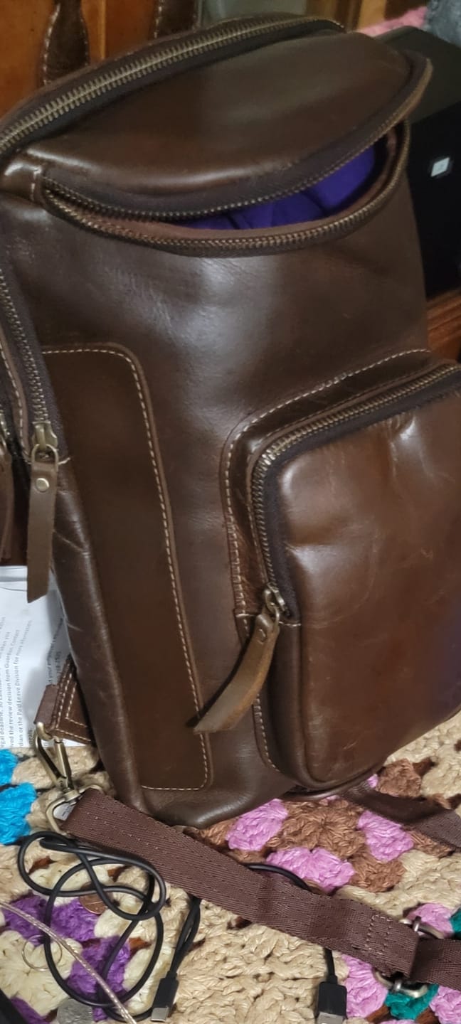 Customer photo review of Tabasco Buffalo Leather Sling Bag
