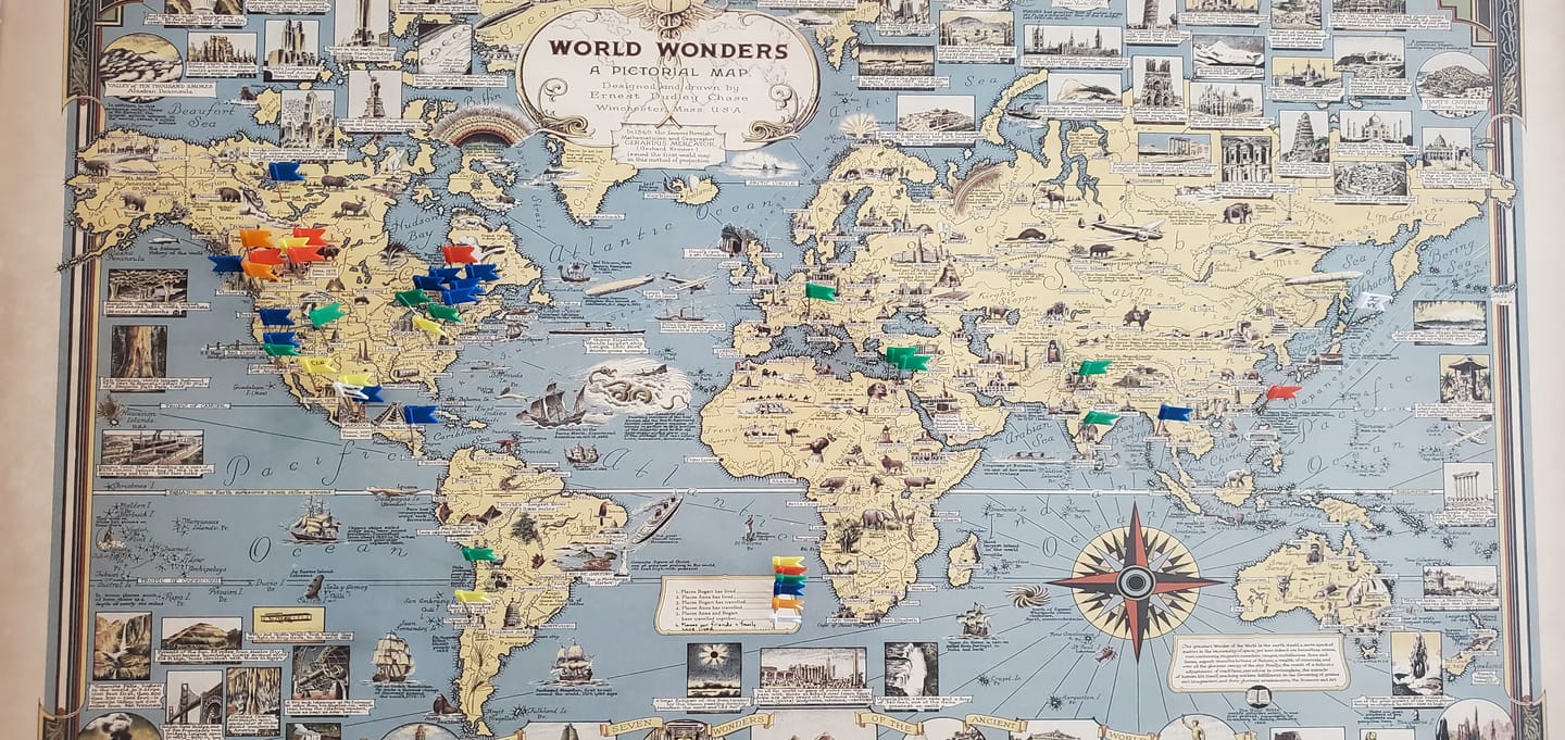 Customer photo review of Personalised Push Pin Travel Map: Choose Any World Map