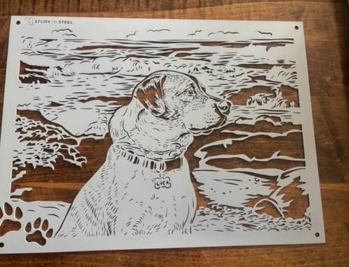 Customer photo review of Custom Pet Metal Portrait