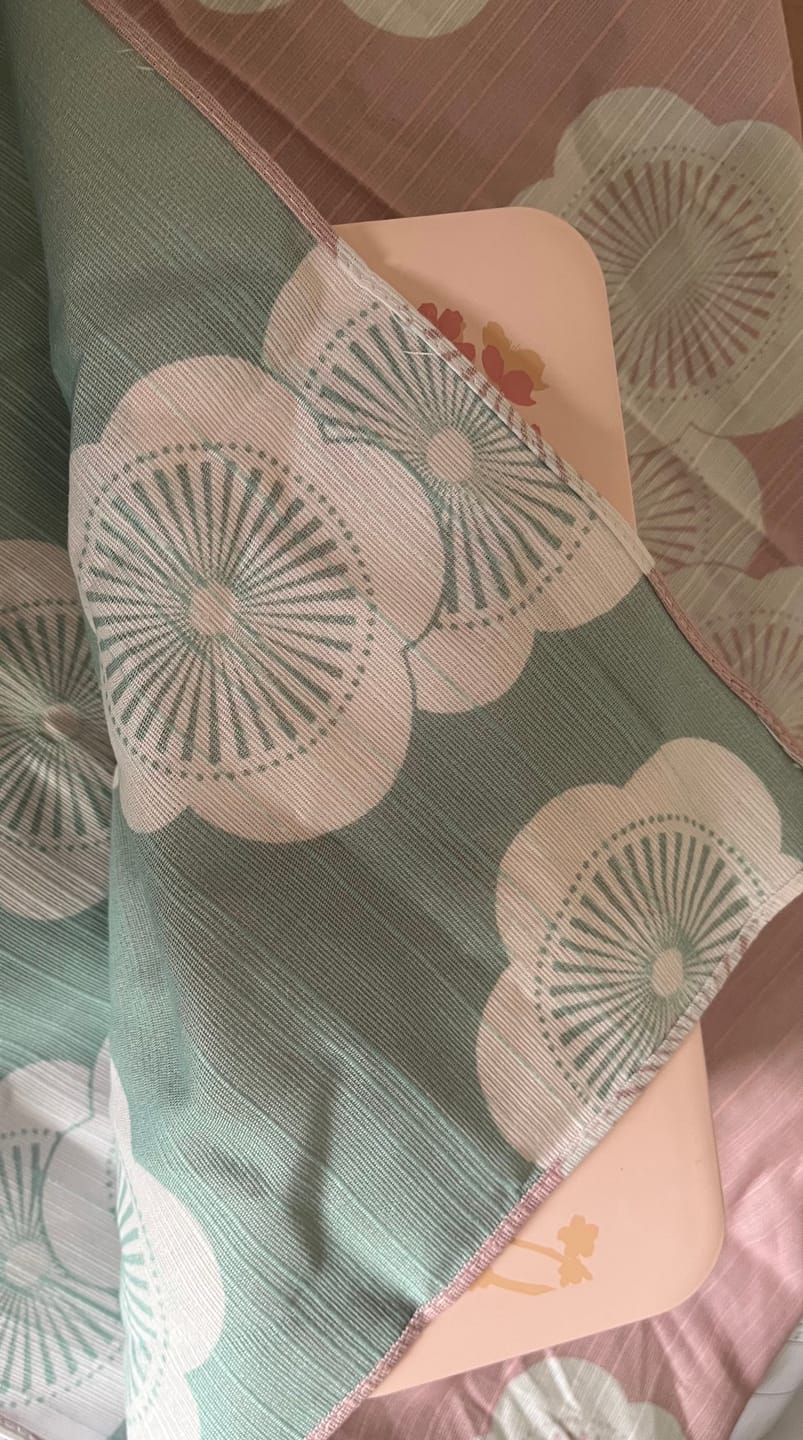 Customer photo review of Furoshiki double face Isa Monyo Ume (rose et bleu, 48 cm)