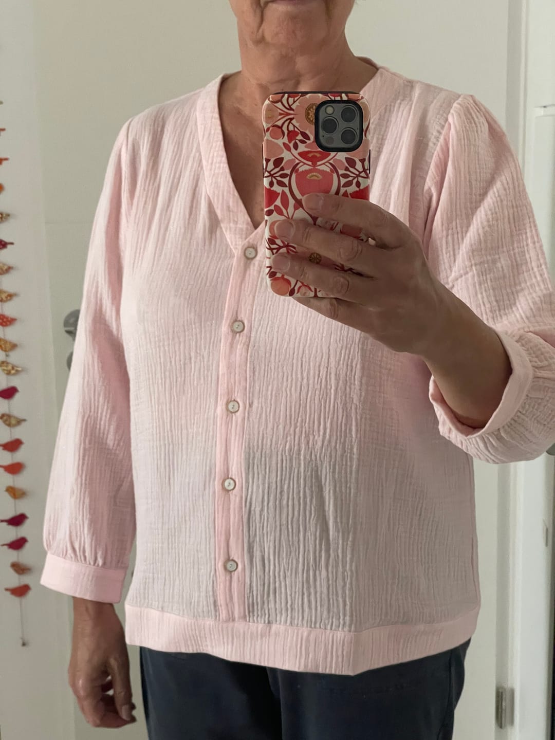 Customer photo review of Blouse Léocadie - double gaze de coton rose poudré