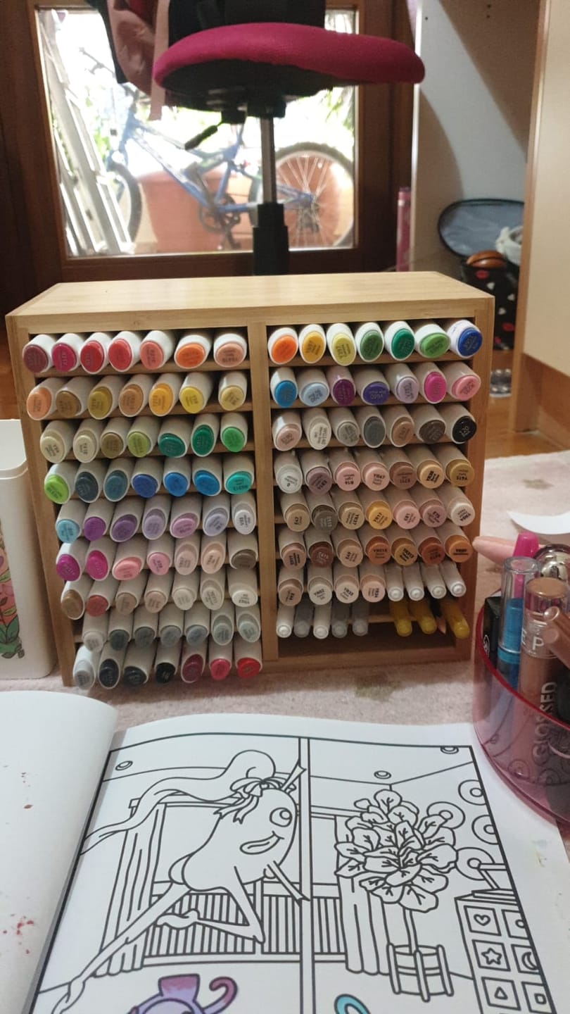 Customer photo review of Ohuhu Bamboo Marker Organizer (Europe Only)