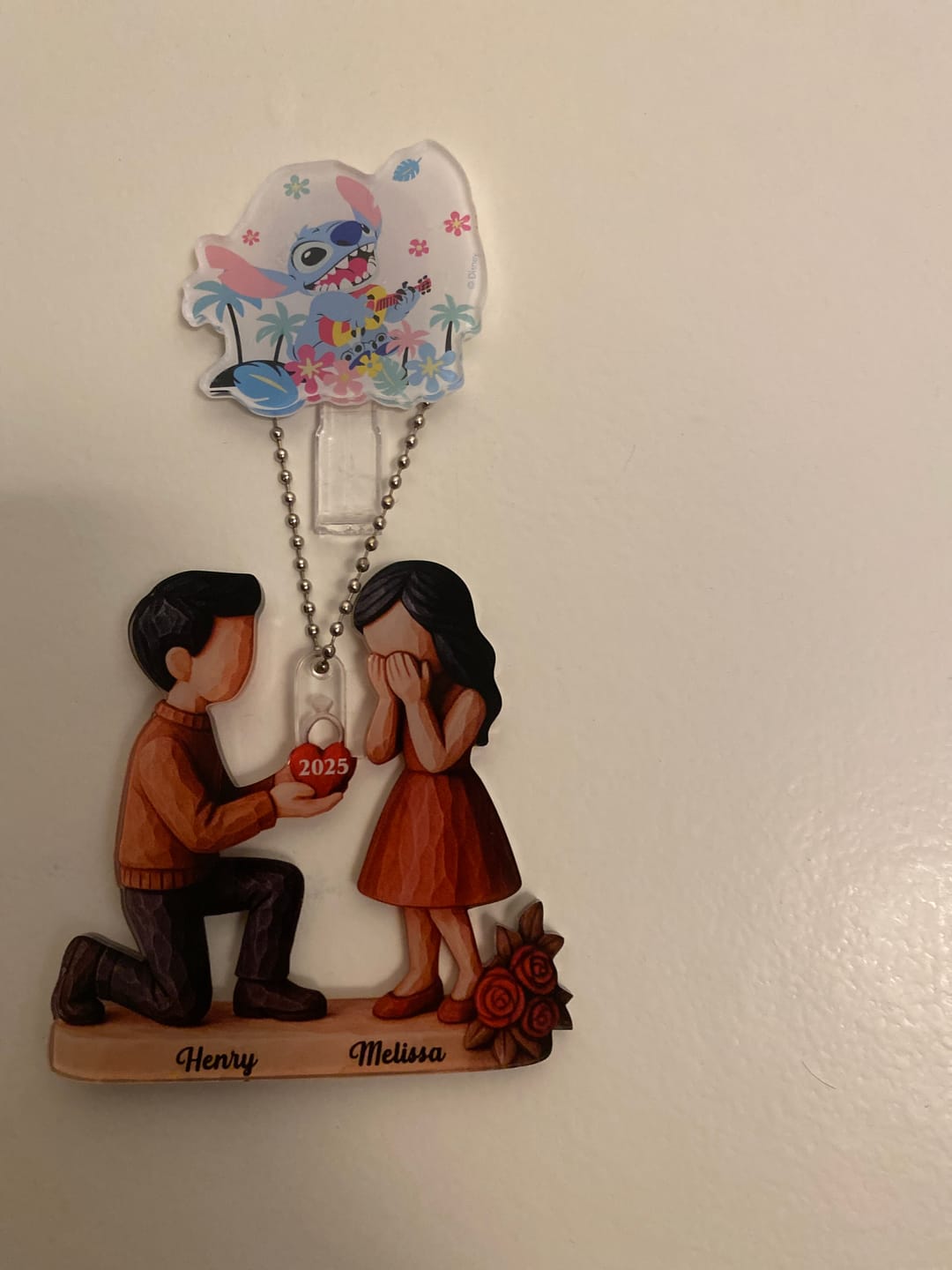 Customer photo review of Couple Marriage Proposal - Personalized Acrylic Ornament - Newly Engaged Gift, "She Said Yes!" Ornament, Just Engaged Gifts for Couples