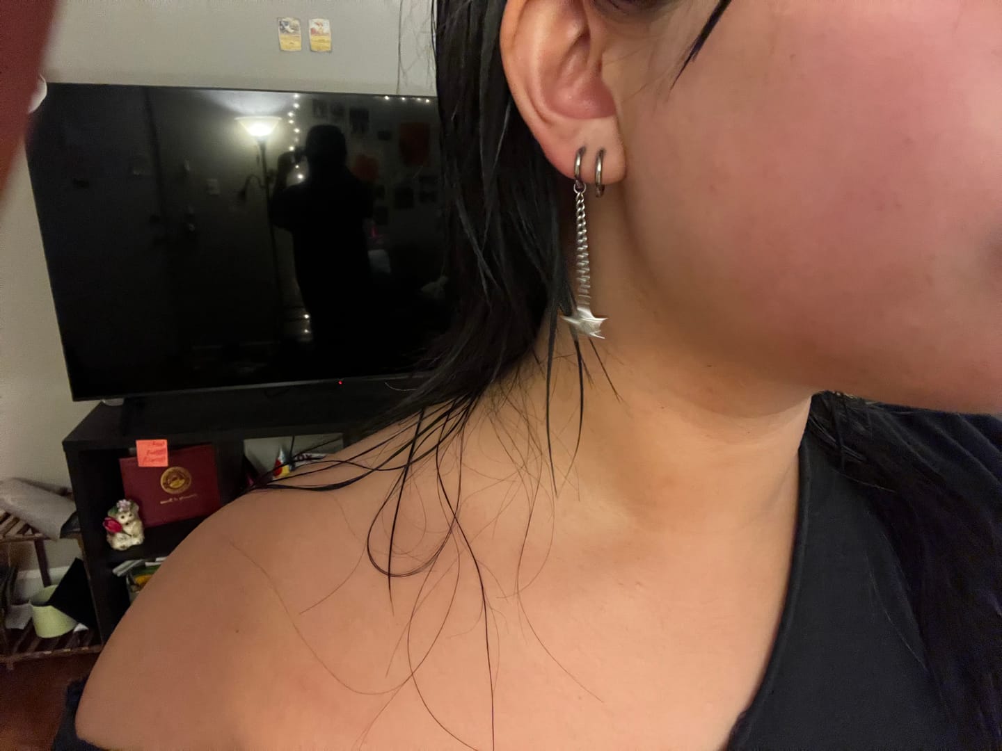Customer photo review of My Huggies Hoop Earrings