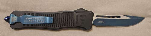 Customer photo review of 9" TANTO BLUE STEEL Ghost OTF Tactical Pocket Knife New