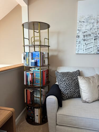 Customer photo review of Flycity 3-5 Tier Rotating Bookshelf With 360° Spinning Display