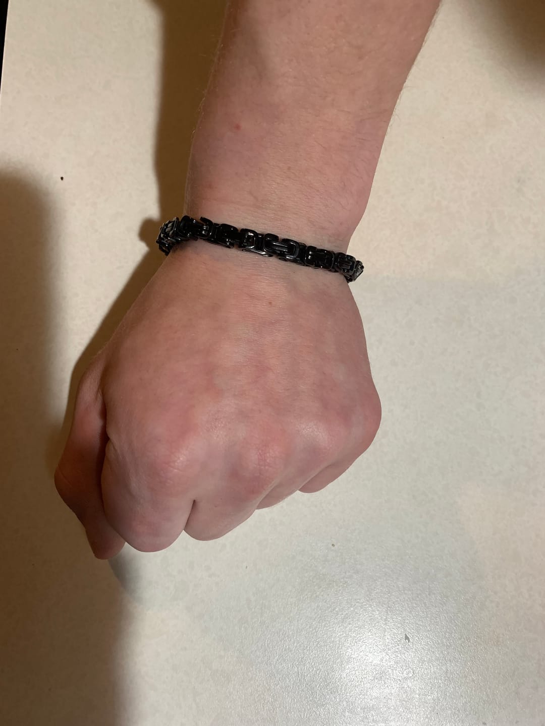 Customer photo review of (Almost Sold Out) To My Son - Love Mom- Bracelet
