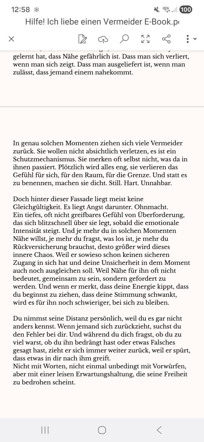 Customer photo review of E-Book: Hilfe! Ich liebe einen Vermeider