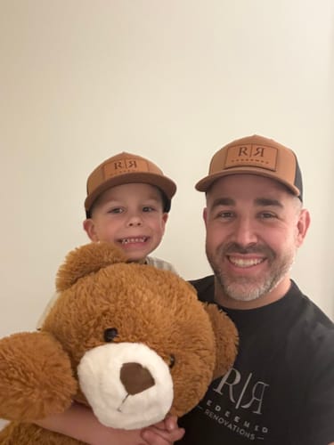 Customer photo review of Premium Custom Leather Patch Hats (Wholesale)