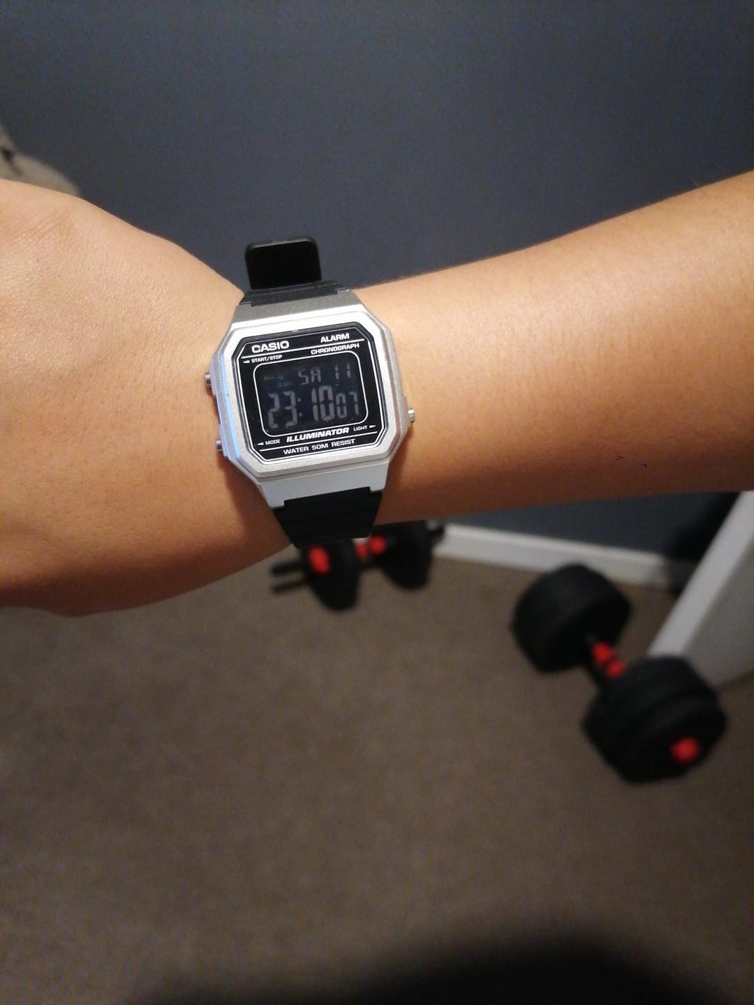 Customer photo review of Reloj Casio Vintage W-217HM-7BV Plateado/Negro
