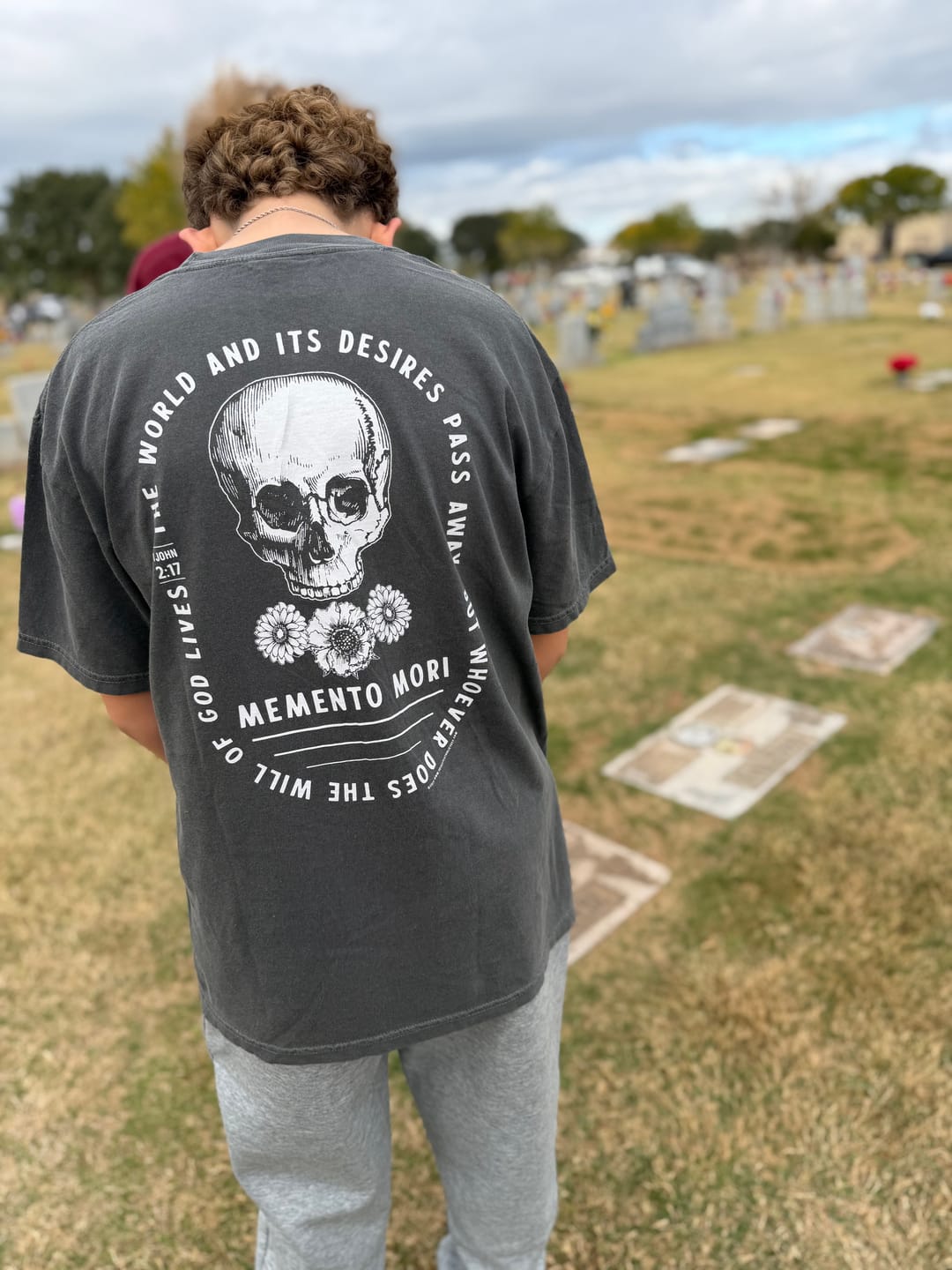 Customer photo review of Memento Mori Premium Heavyweight Garment-dyed Tee