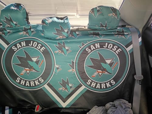 Customer photo review of San Jose Sharks Car Back Seat Cover Custom Car Accessories For Fans