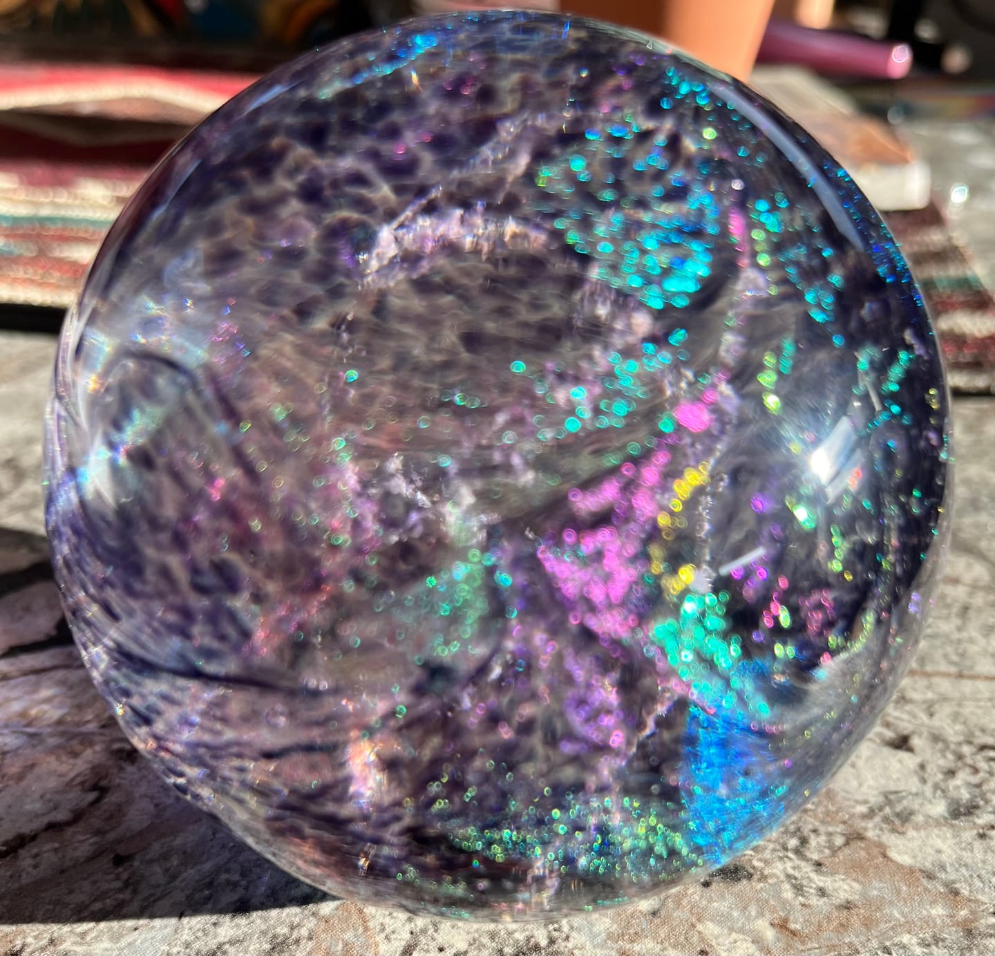 Customer photo review of Dichroic Explosion Orb with Cremation Ash