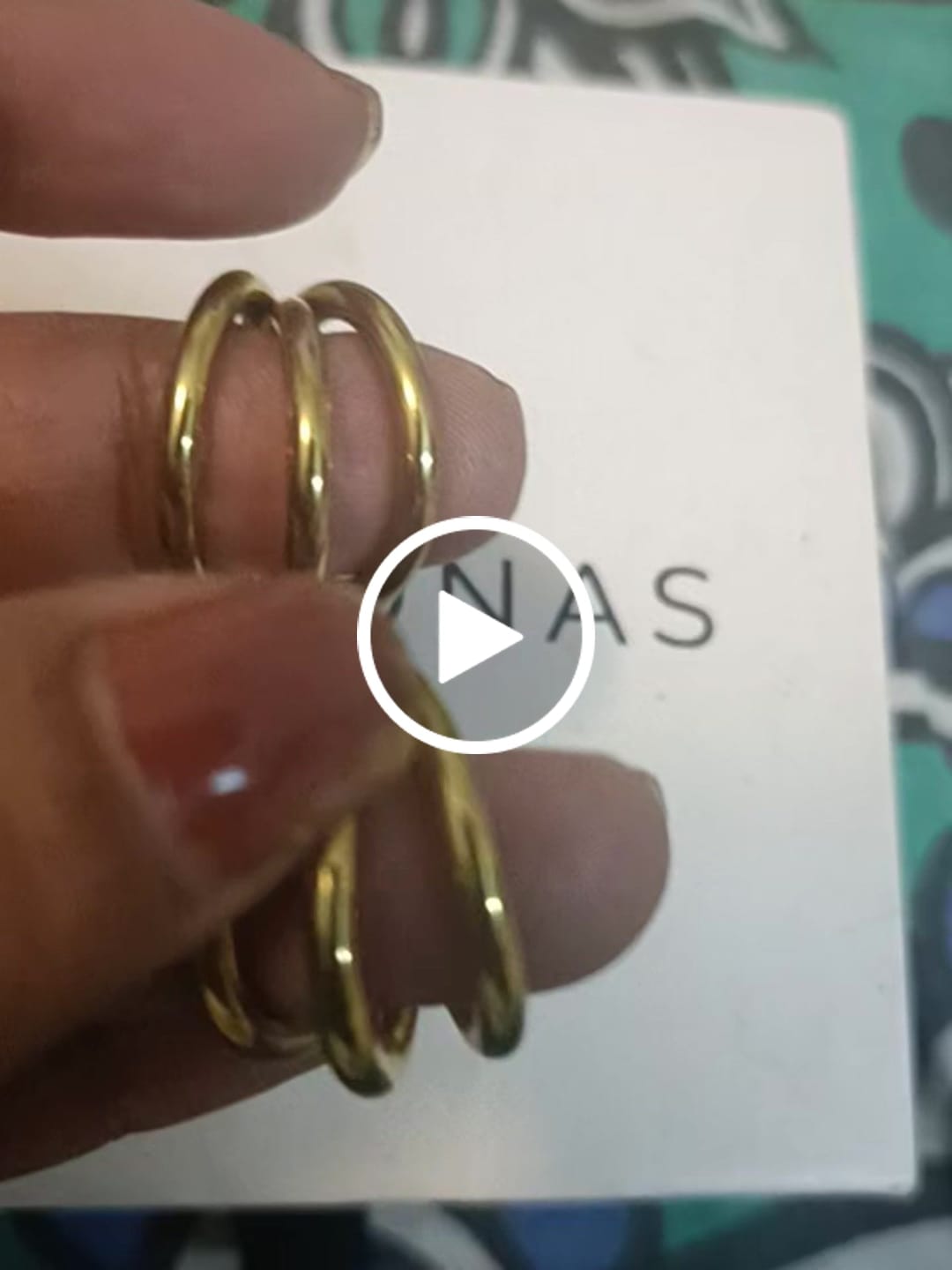 Customer video review of Triple Circle Hoop Earrings