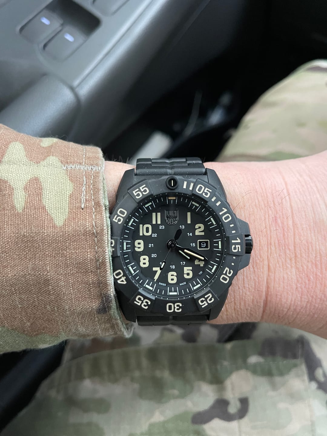 Customer photo review of Luminox Men's Watch - Navy Seal 3500 Series Black Dial CARBONOX Strap | XS.3510