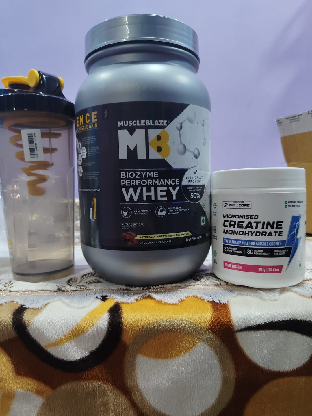 Customer photo review of Wellcore Creatine Monohydrate (Tropical Tango, 33 Servings) + YouWeFit Omega-3 Triple Strength Fish Oil (1250mg, 30 Capsules)