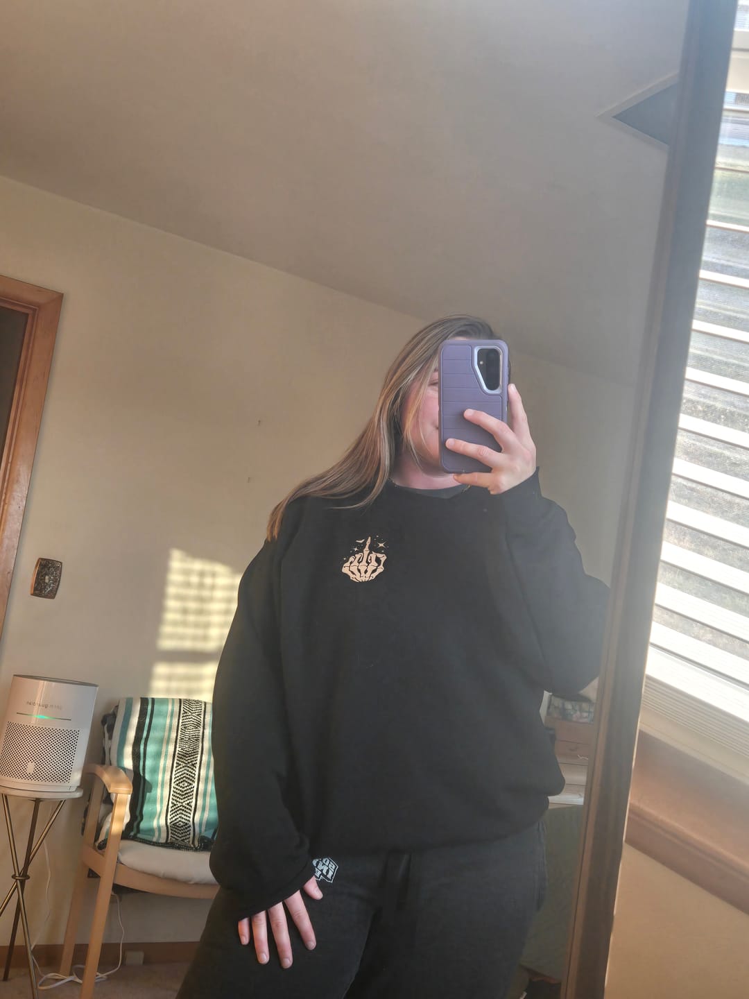 Customer photo review of hope they have books in hell sweatshirt