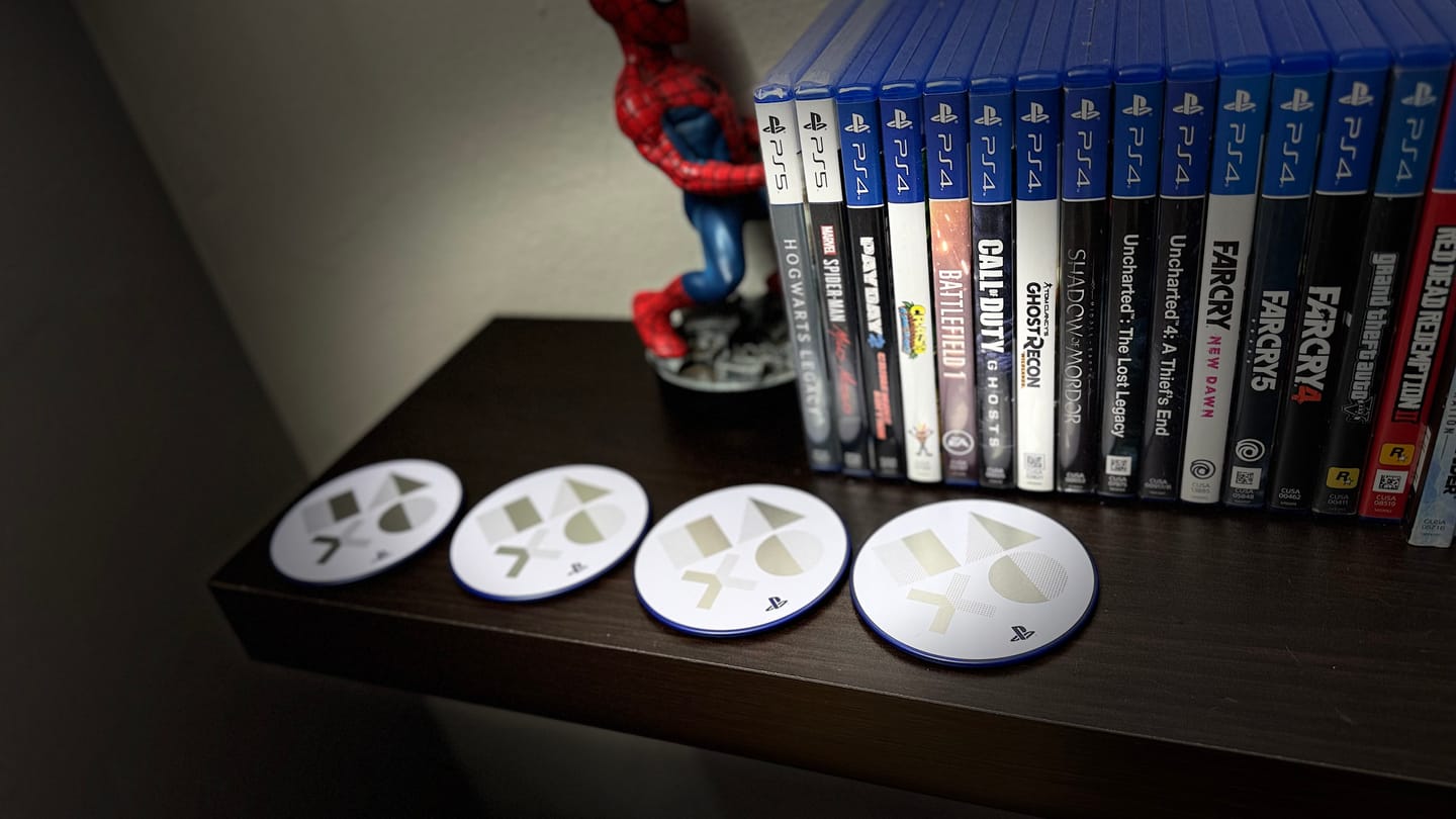 Customer photo review of PlayStation Metal Coasters PS5