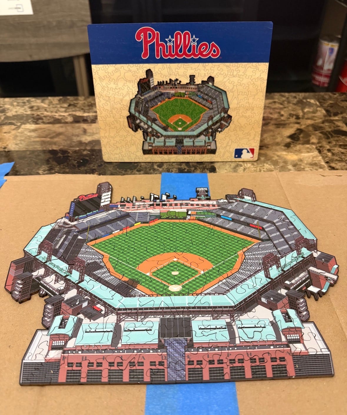 Customer photo review of Philadelphia Phillies™ Citizens Bank Park Stadium - Wooden Puzzle