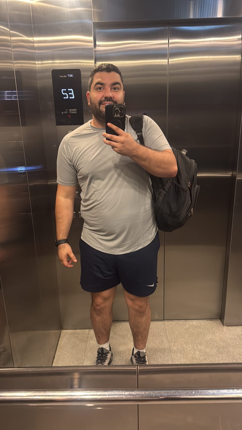 Customer photo review of Artial Performance Tee - Steel Blue