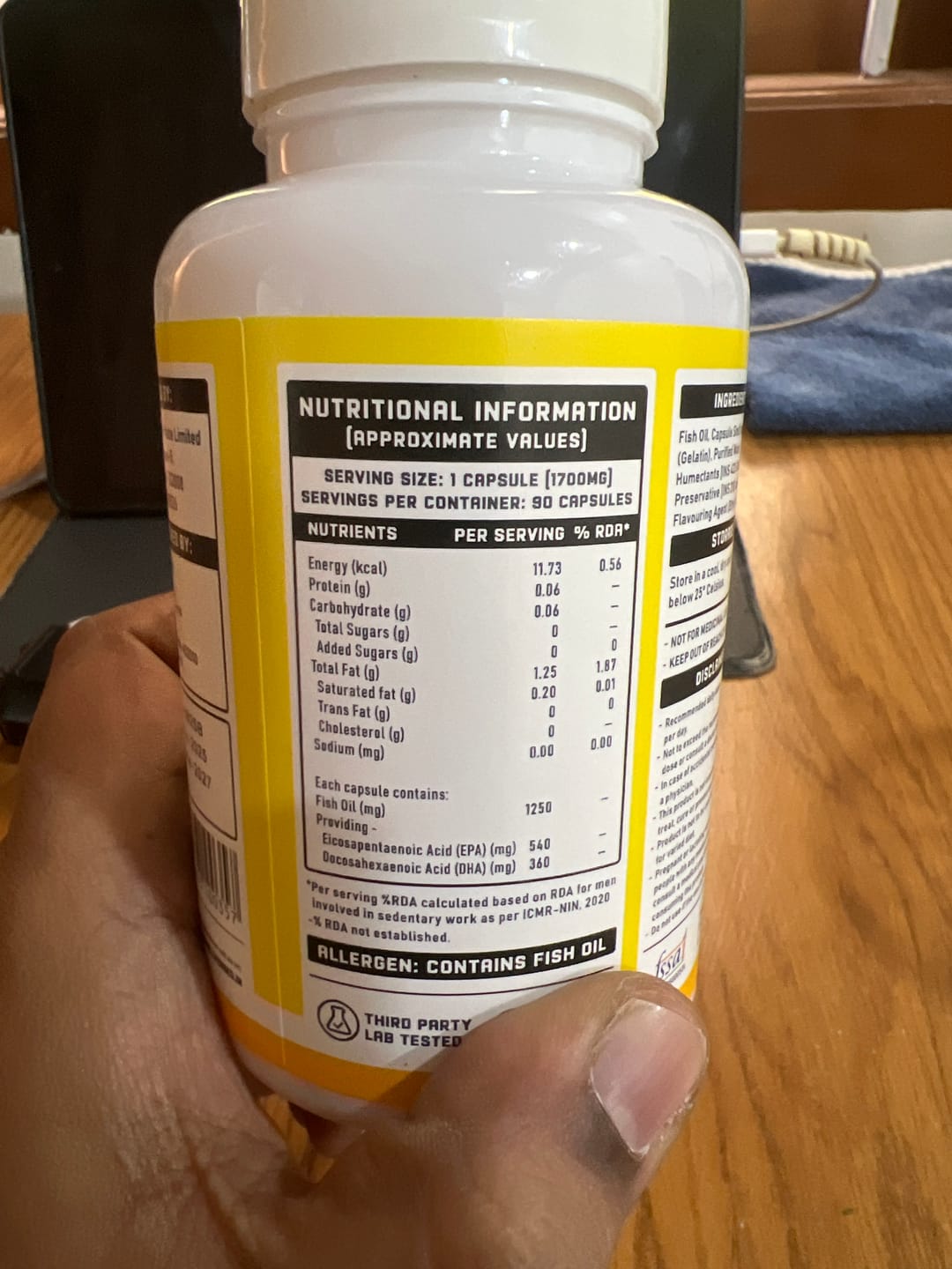 Customer photo review of YouWeFit Omega-3 Fish Oil (90 Capsules), 1250mg