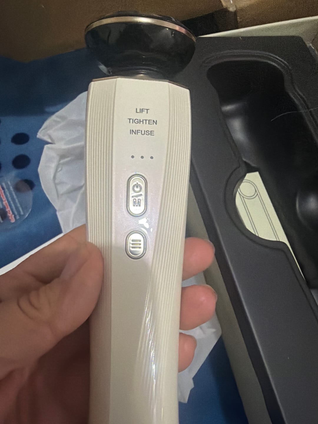 Customer photo review of INIA FLARE Dispositivo Facial de Microcorriente